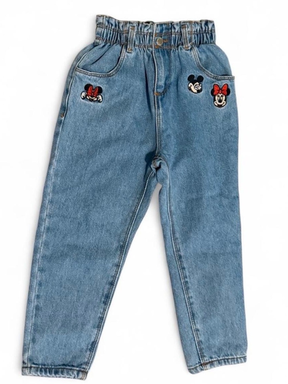 Zara Kids Disney Embroidered Mickey & Minnie Jeans size 4-5